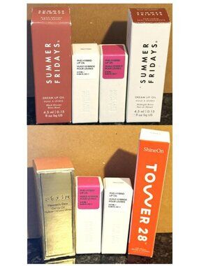 Lip Oil Bundle- Summer Fridays-Tower 28- Haus Labs by Lady Gaga & Stila- 8 items